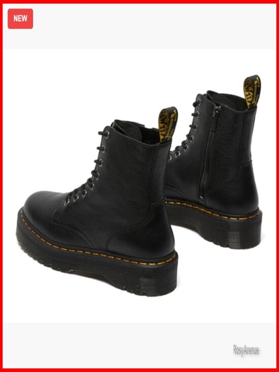 Unisex Combat Boots Platform Heel Lace-Up Leather Ankle Boots main image 4